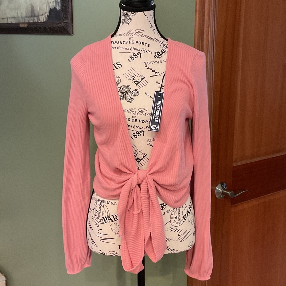 NWT Hollister Pink Reversible Knit Top, Size M